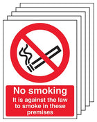 5-Pack No Smoking In These Premises - Portrait