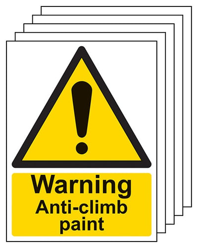 5 Pack Warning Anti Climb Paint Portrait