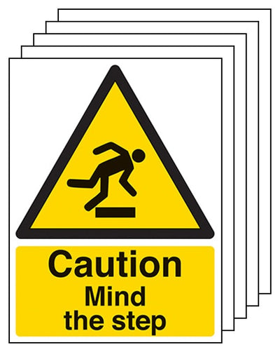 5 Pack Caution Mind The Step Portrait