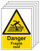 5-Pack Danger Fragile Roof - Portrait