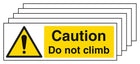 5-Pack Caution Do Not Climb - Landscape