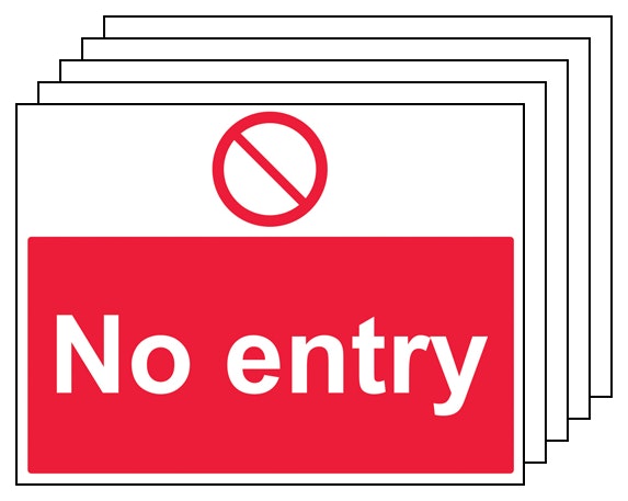 5Pk No Entry Large Landscape