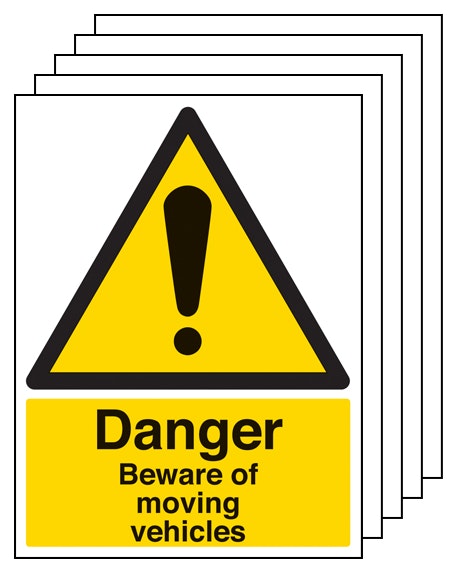 5Pk Danger Beware Of Moving Vehicles