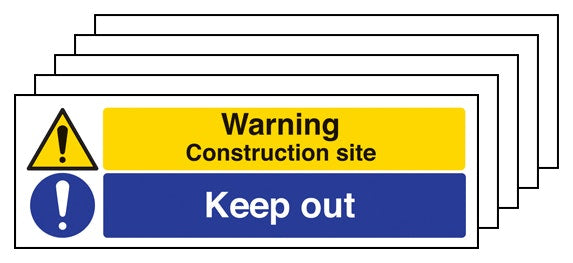 5Pk Warning Construction Site Keep Out Landscape