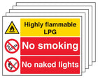 5PK - Highly Flammable LPG/No Smoking/Naked Lights