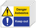 5PK - Danger Asbestos/Keep Out - Large Landscape
