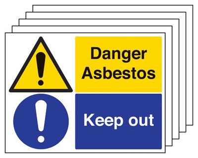 5Pk Danger Asbestos Keep Out Large Landscape