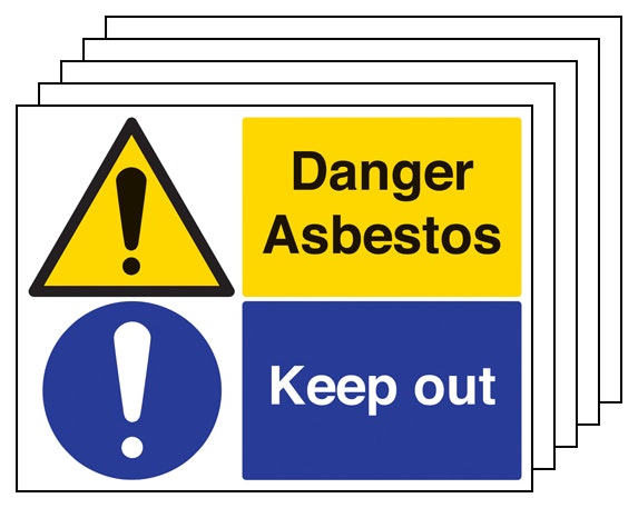 5Pk Danger Asbestos Keep Out Large Landscape
