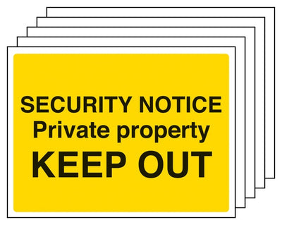 5Pk Security Notice Private Property Keep Out