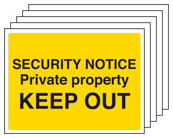 5Pk Security Notice Private Property Keep Out