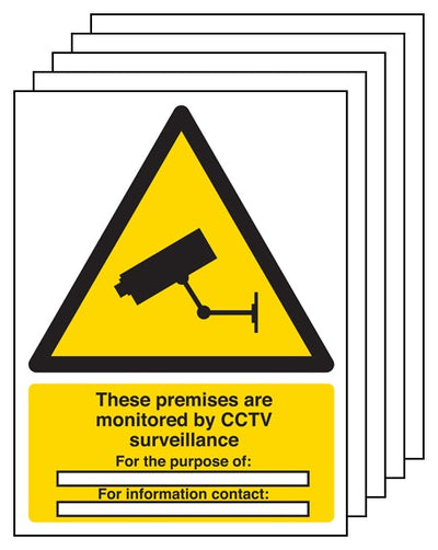 5Pk These Premises Are Monitored By Cctv Portrait