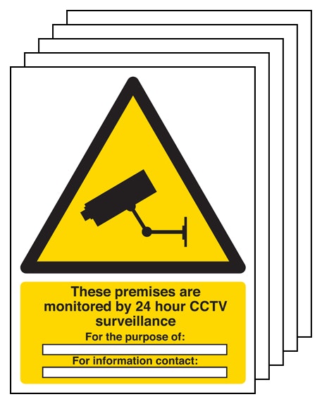 5Pk These Premises Are Monitored By 24 Hour Cctv Portrait