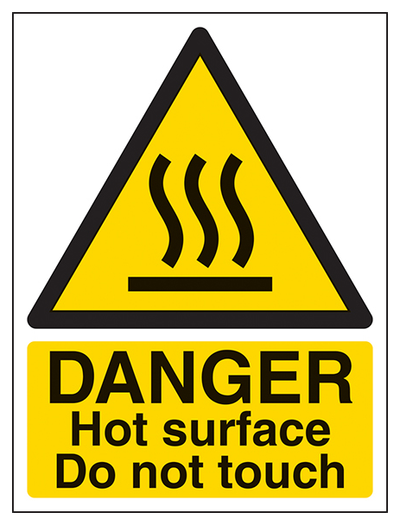 Danger Hot Surface Do Not Touch Portrait