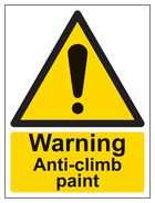 Warning Anti-Climb Paint - Portrait