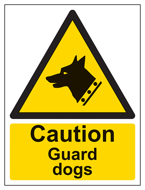 Caution Guard Dogs Portrait