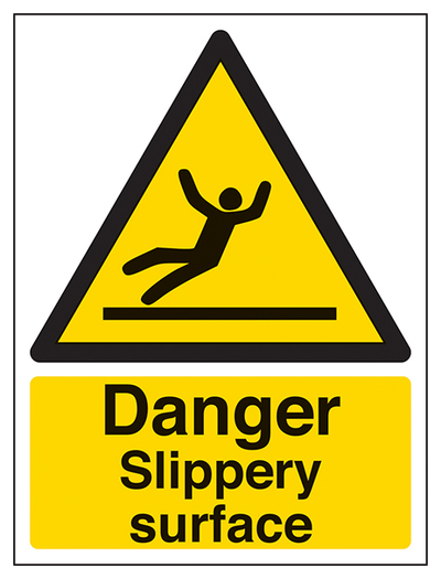 Danger Slippery Surface Portrait