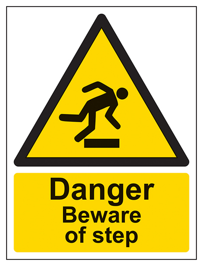 Danger Beware Of Step Portrait