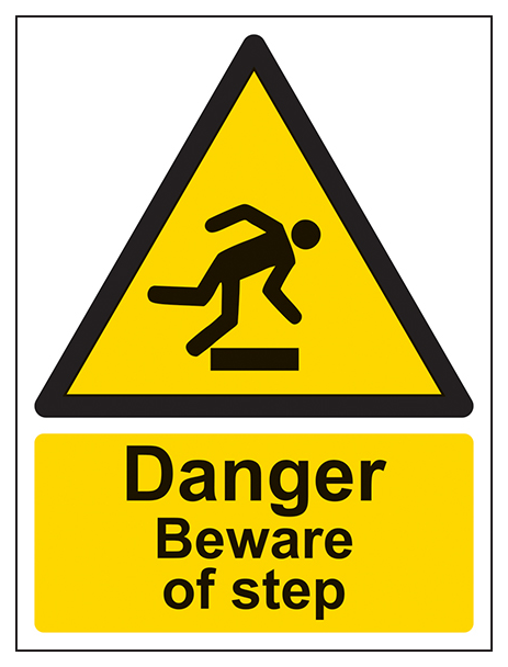 Danger Beware Of Step Portrait