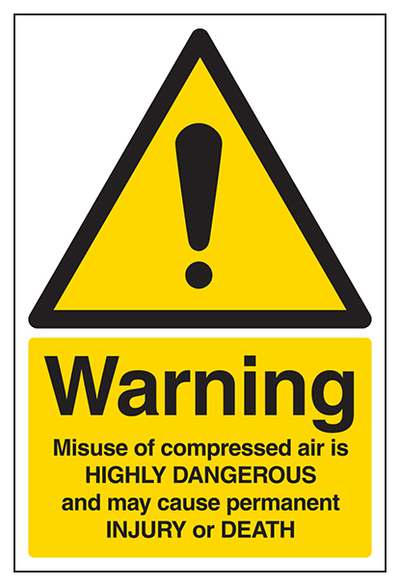 Warning Compressed Air Danger Of Death Portrait