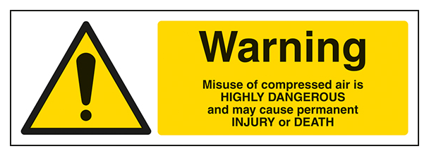 Warning Compressed Air Danger Of Death Landscape