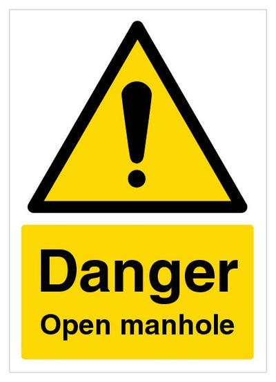 Danger Open Manhole A4