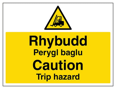 Welsh English Caution Trip Hazard Landscape