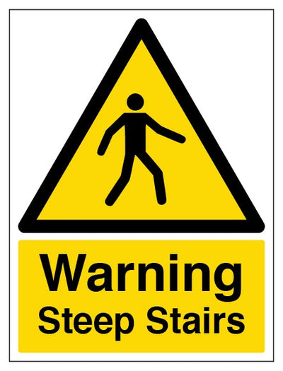 Warning Steep Stairs Portrait