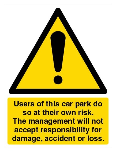 Users Of This Car Park Do So At Their Own Risk Portrait