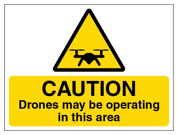 Caution Drones May Be Operating In This Area Landscape