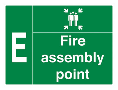 Fire Assembly Point With Family And Letter E