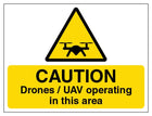 Caution Drones / Uav Operating In This Area - Landscape