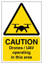Caution Drones / Uav Operating In This Area - Portrait