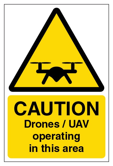 Caution Drones Uav Operating In This Area Portrait