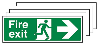 5 Pack Fire Exit Arrow Right