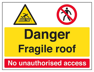 Danger Fragile Roof No Unauthorised Access