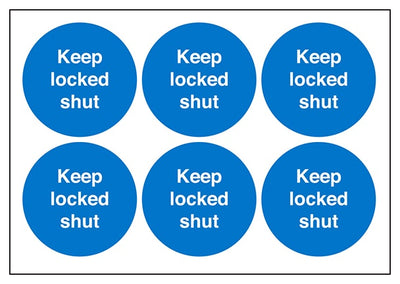 Keep Locked Shut Vinyl Labels On A Sheet
