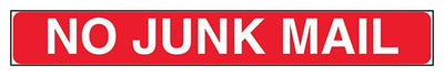 No Junk Mail Letter Box Sticker