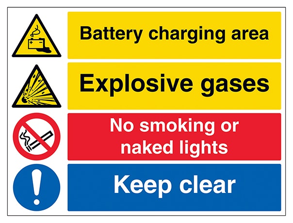 Battery Charging Explosive No Smoking Keep Clear