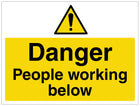 Danger People Working Below - Large Landscape