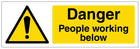 Danger People Working Below - Landscape