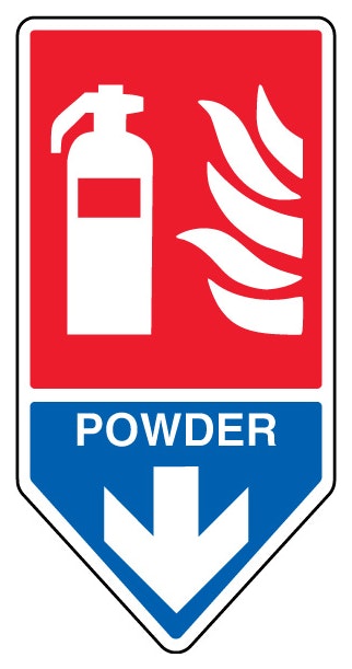 Powder Fire Extinguisher Shaped Sign