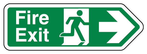Fire Exit Arrow Right Shaped Sign