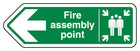 Fire Assembly Point Arrow Left - Shaped Sign
