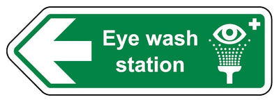 Eye Wash Station Arrow Left Shaped Sign