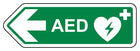 AED Arrow Left - Shaped Sign
