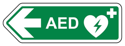 Aed Arrow Left Shaped Sign