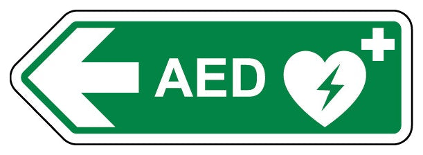 Aed Arrow Left Shaped Sign