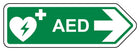 AED Arrow Right - Shaped Sign