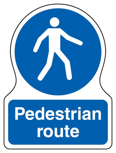 Pedestrian Route Shaped Sign