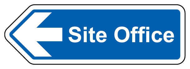Site Office Arrow Left Shaped Sign